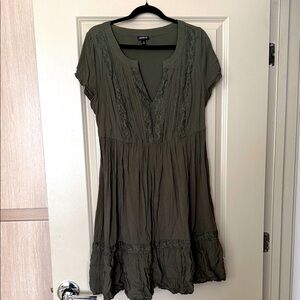 Torrid rockabilly green goth lace skater dress size 1 14 16